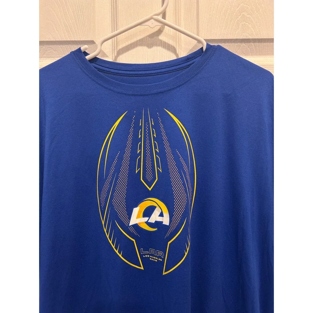 Nike Mens Los Angeles Rams Dri-FIT Graphic T-Shirt Blue 2XL NFL Football Tee